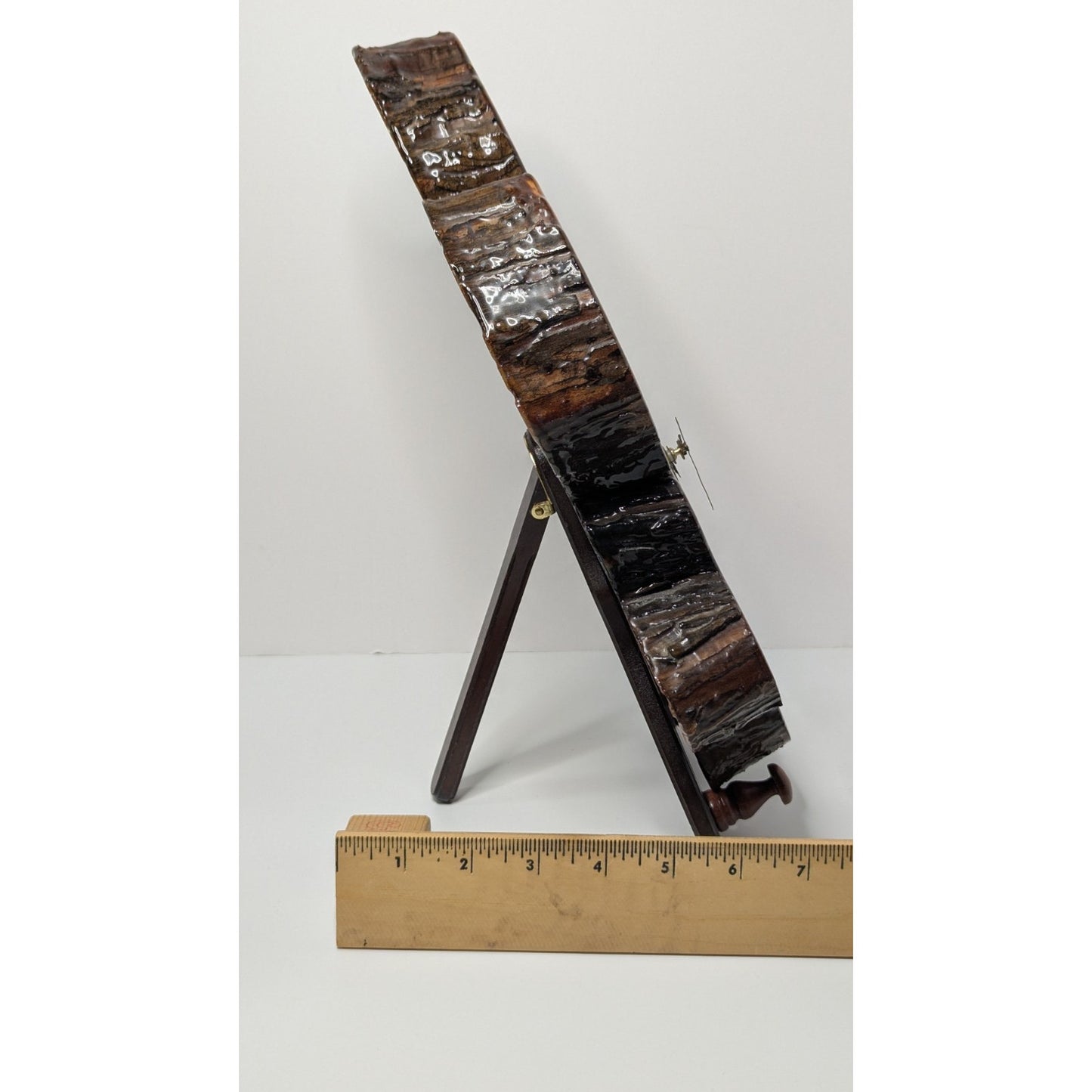 Nice Smaller Vintage Cypress Wood Live Edge Clock 13”x9” Works