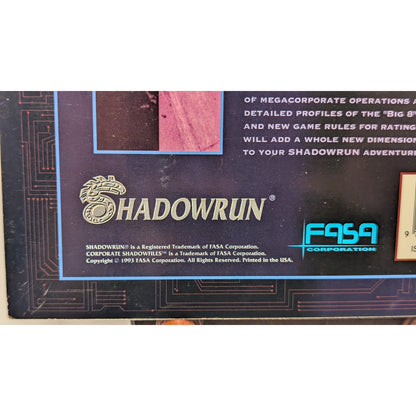 TTRPG Shadowrun Sourcebook #7113 Corporate Shadowfiles Nigel Findley FASA 1993