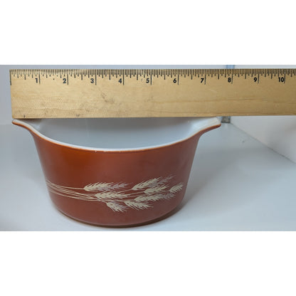 Vintage Autumn Harvest Pyrex Casserole 1 Quart No. 473-B Rust color