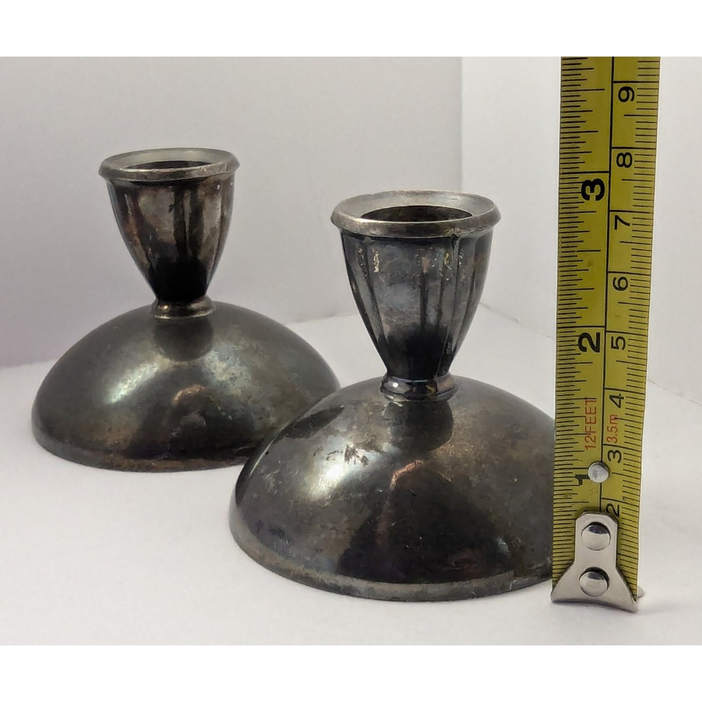 Pair of Vintage MCM Oneida Silversmith Candle Holders
