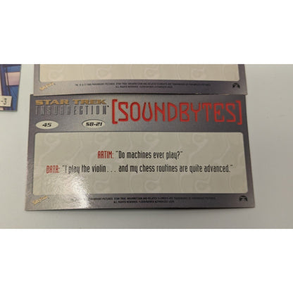 Lot of 9 1998 Skybox Star Trek Insurrection Trading Cards Loose