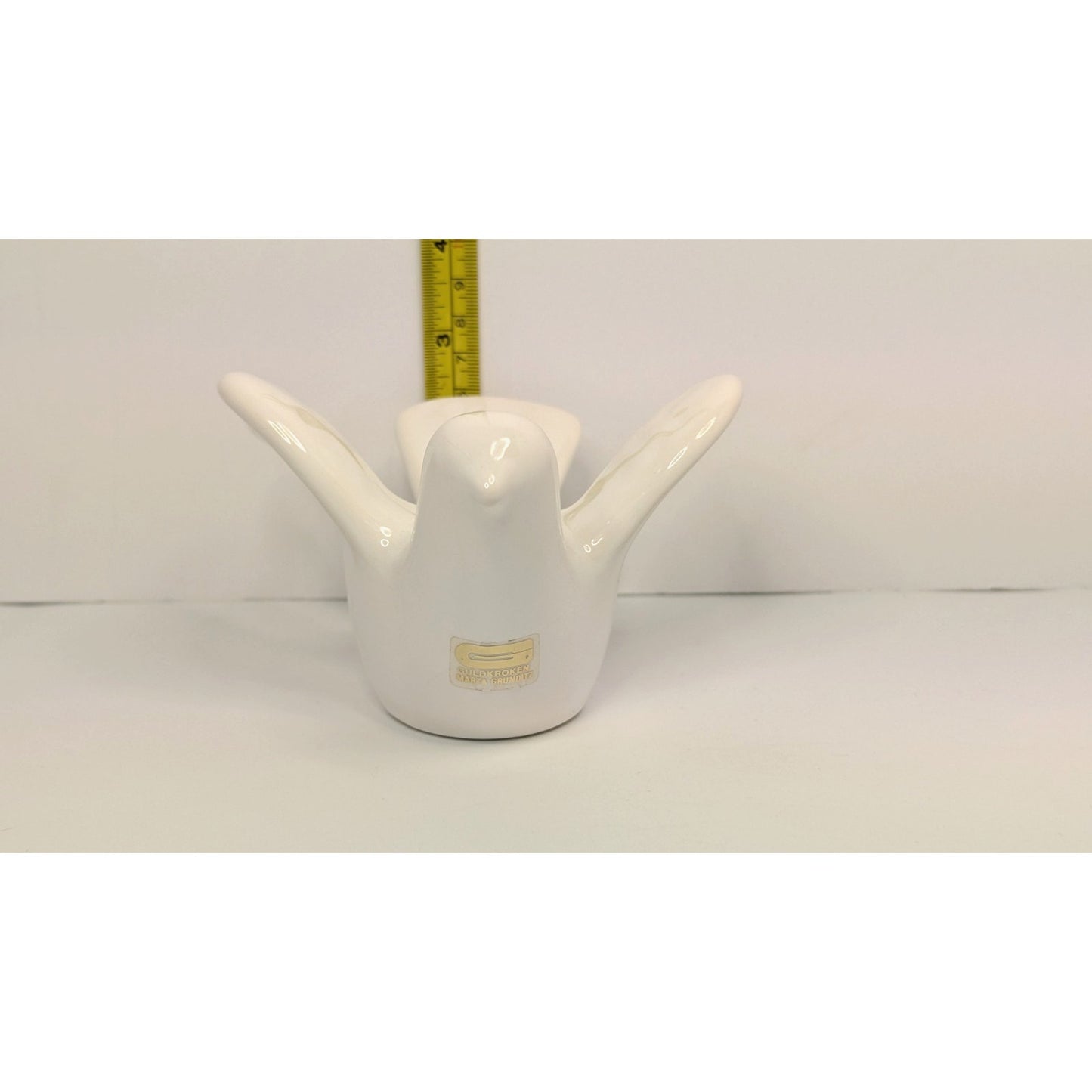 Original White Dove MCM Single Porcelain Candleholder Marta Grunditz Guldkroken