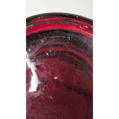 Ruby Red Georgian Honeycomb 8oz Glasses Vintage Anchor Hocking 4 1/8” Set Of 2