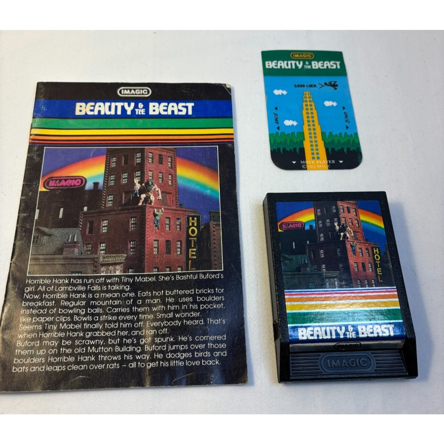 Beauty & the Beast Intellivision Video Game Cartridge 1982 One Overlay + Manual
