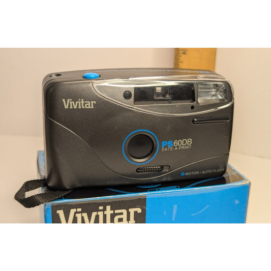 Vivitar PS60DB 35mm Point&Shoot camera Focus-Free Tested New Batteries