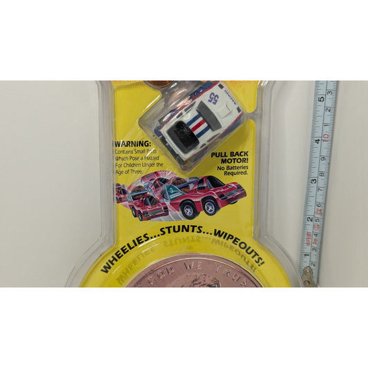 1993 TYCO Matchbox Penny Racers #21026 White Race Car w/Red & Blue Stripes