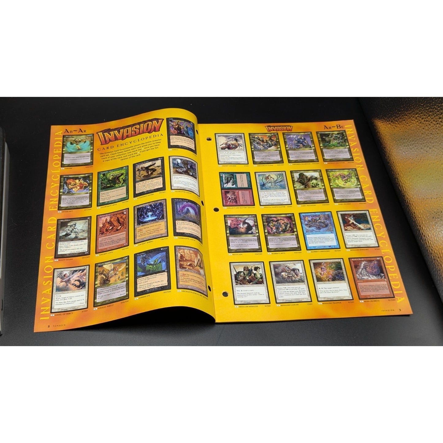Vintage 2000 Top Deck Presents Magic the Gathering Invasion Card Encyclopedia Insert