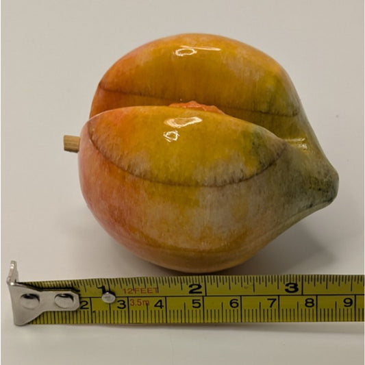 Vintage Polished Italian Alabaster Nectarine Apricot Exposed Seed w/Stem 3 Color