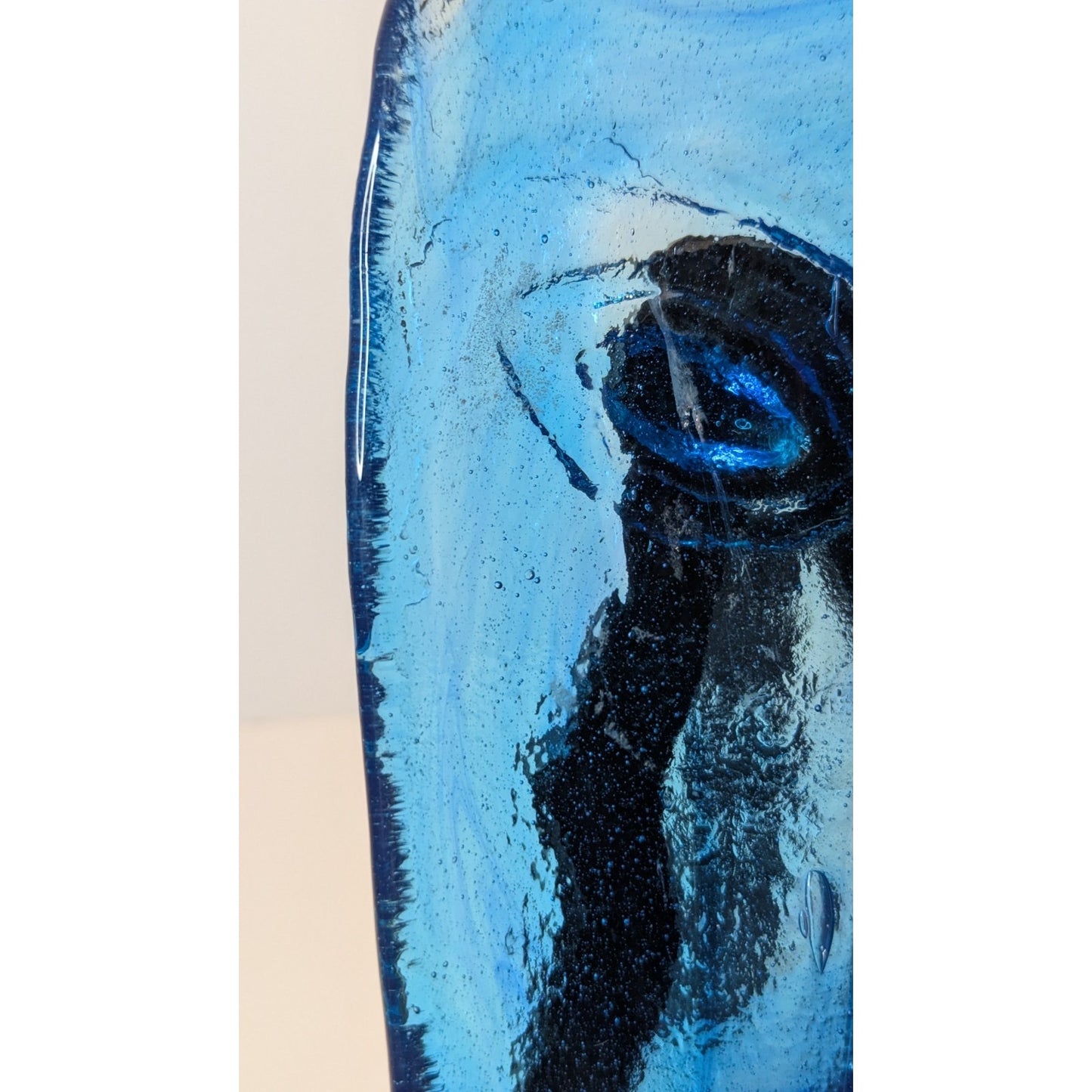 Vintage SKYDREAMER Blue Art Glass Face Mask Jaramillo Brothers Hand Made