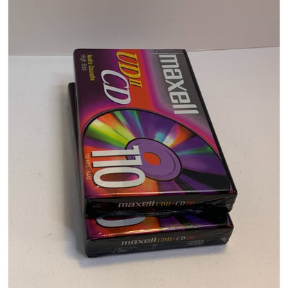 Lot of 2 Maxell UD II CD 110 High Bias Blank Audio Cassette Tapes NEW SEALED