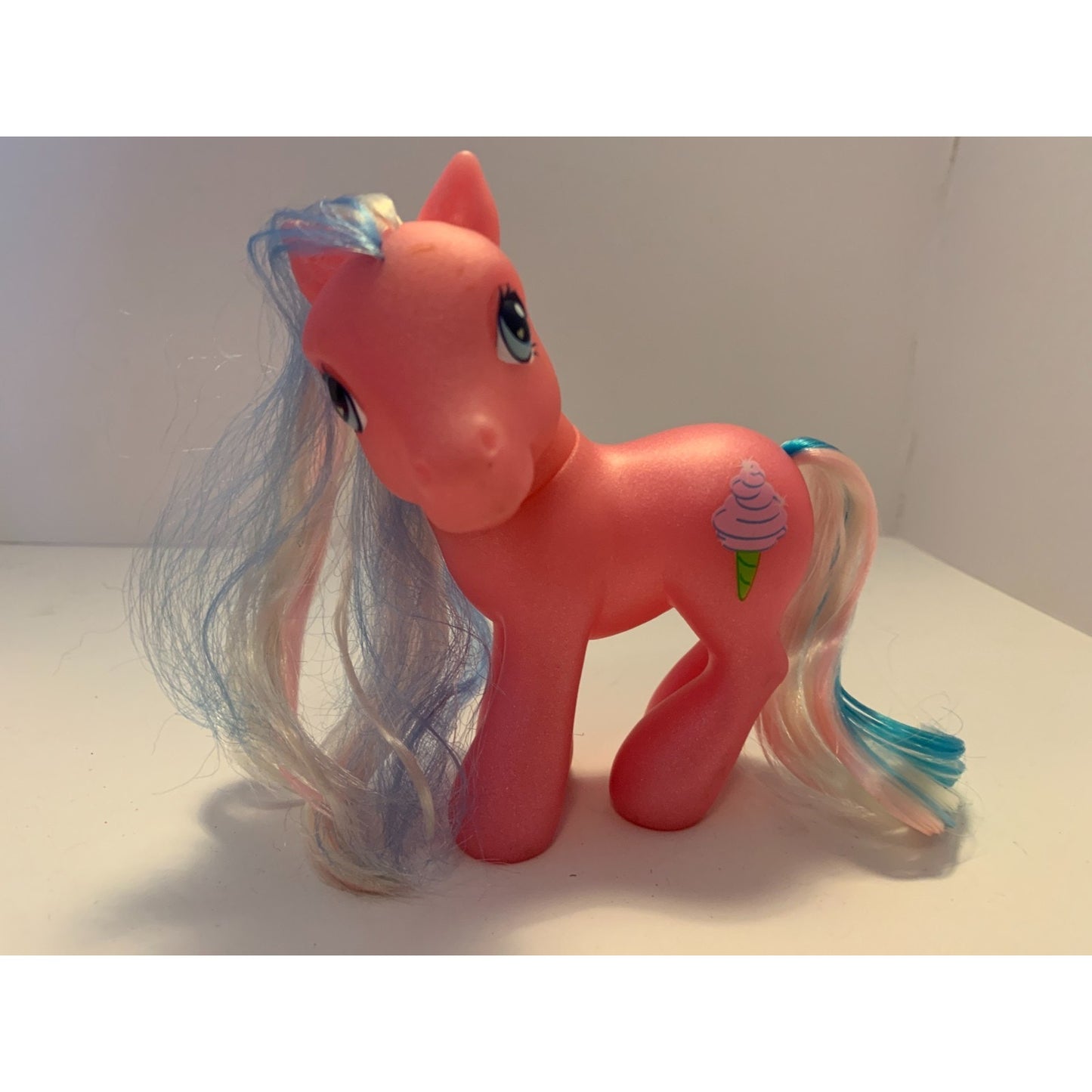 Vintage 2002 My Little Pony G3 Cotton Candy Pink White Blue Hair