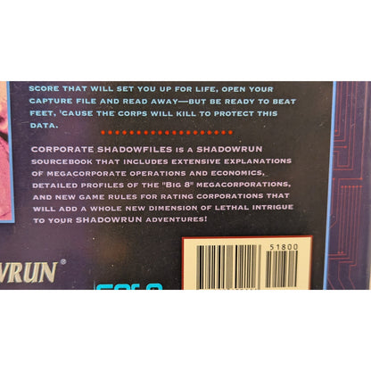 TTRPG Shadowrun Sourcebook #7113 Corporate Shadowfiles Nigel Findley FASA 1993
