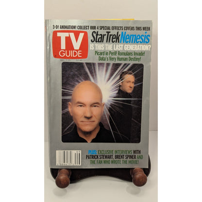 4 TV Guide Lot (Dec 7-13, 2002) Star Trek Nemesis 3-D Lenticular covers No Label