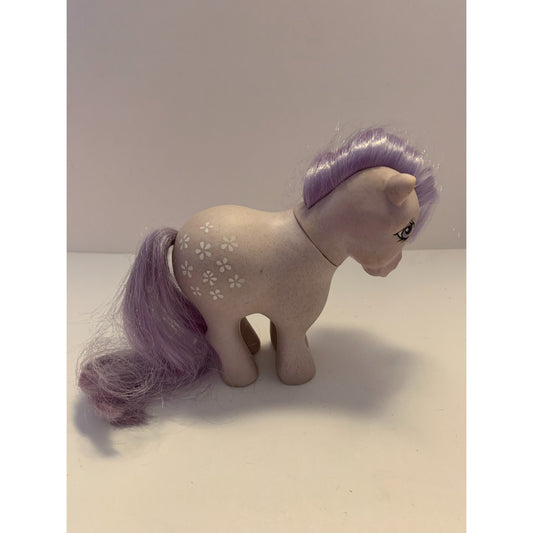 Vintage 1982 My Little Pony G1 Blossom Purple White Flowers Hong Kong Flat Foot