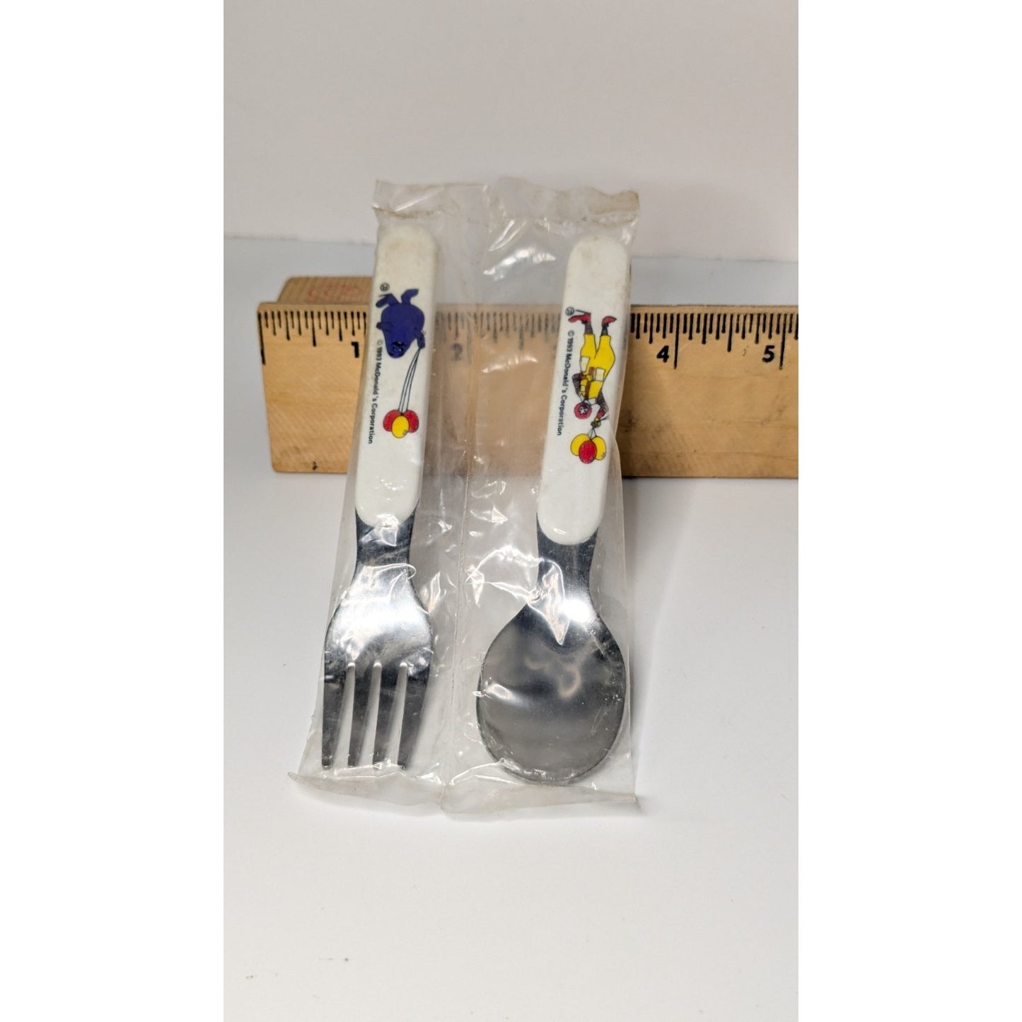 Vintage Sealed 1993 McDonald's 5" Children's Spoon & Fork Set Ronald & Grimace