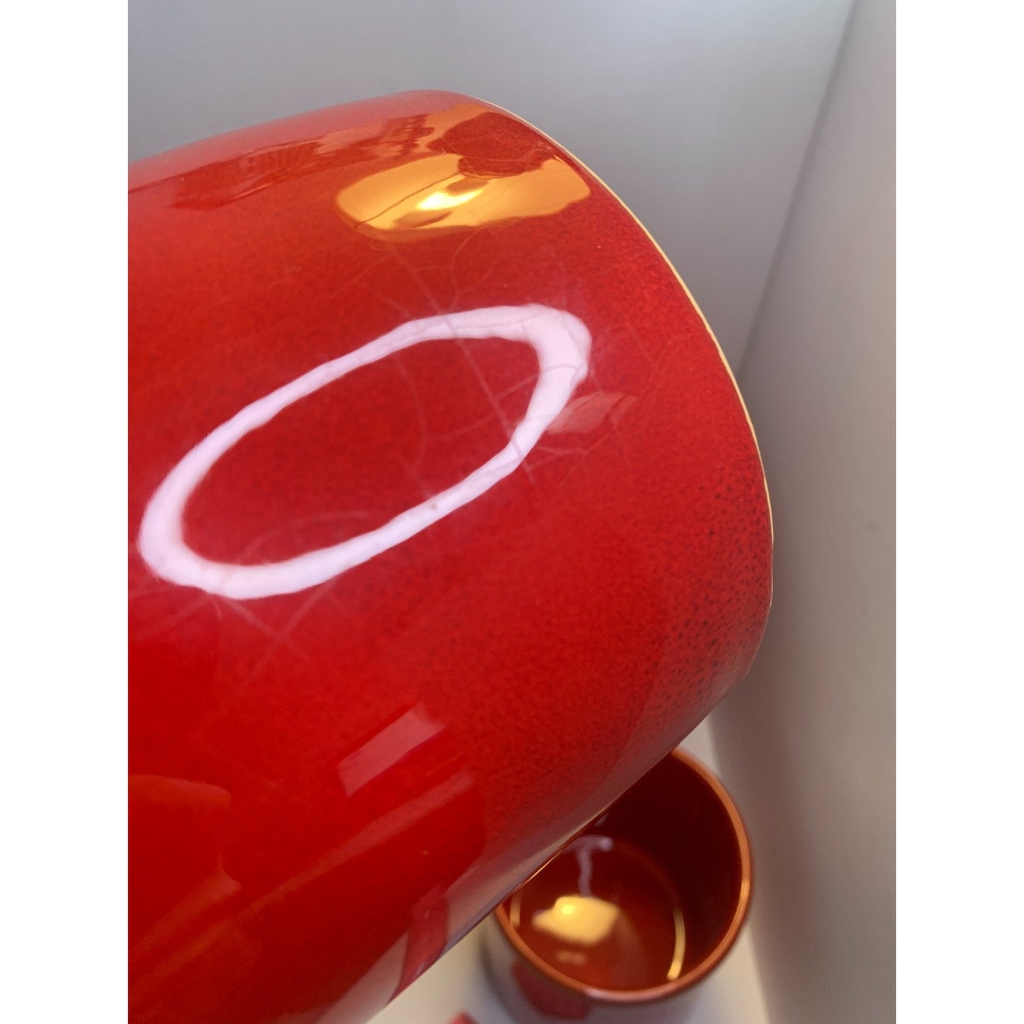 Mamma Ro Pottery Italy Red Set of 4 Canisters Wood Lids in Box New Old Stock