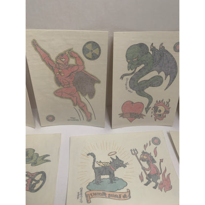 Lot of 8 The Simpsons 1993 Skybox Trading Cards Individual Temporary Tattoos