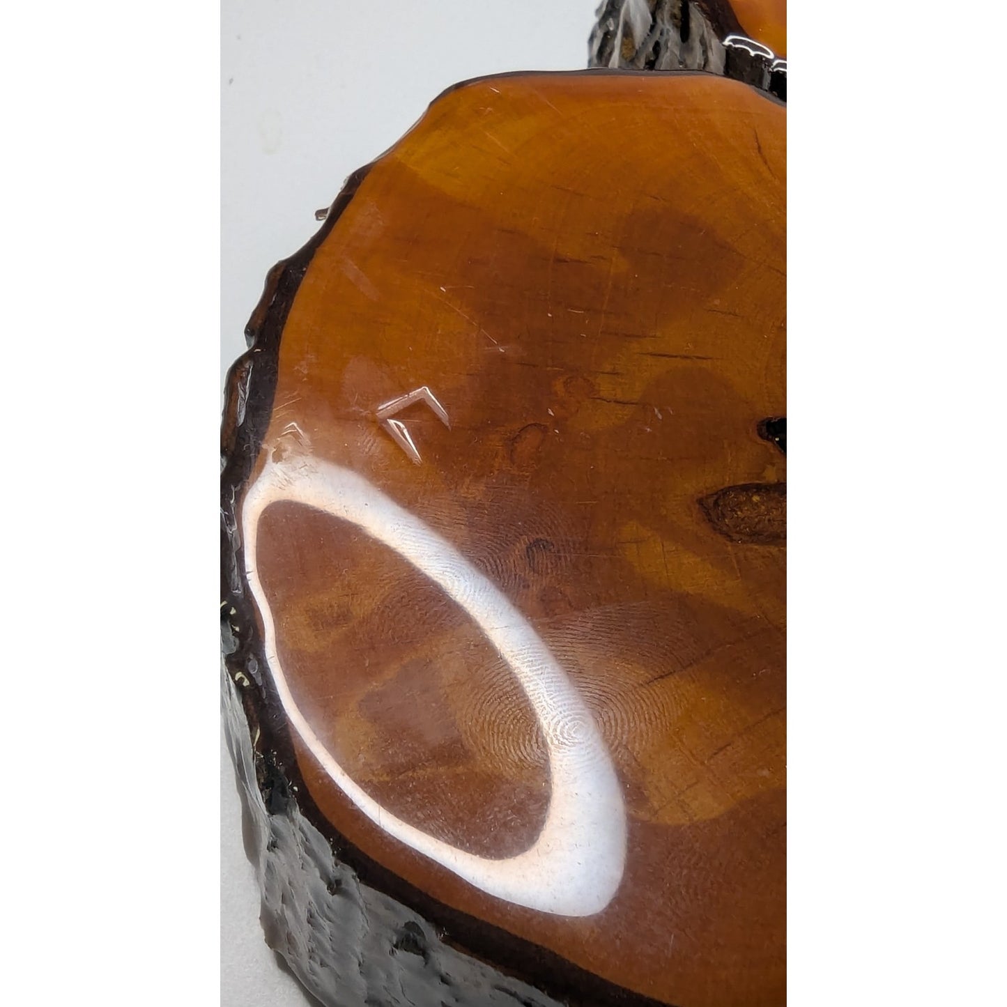 Nice Smaller Vintage Cypress Wood Live Edge Clock 13”x9” Works