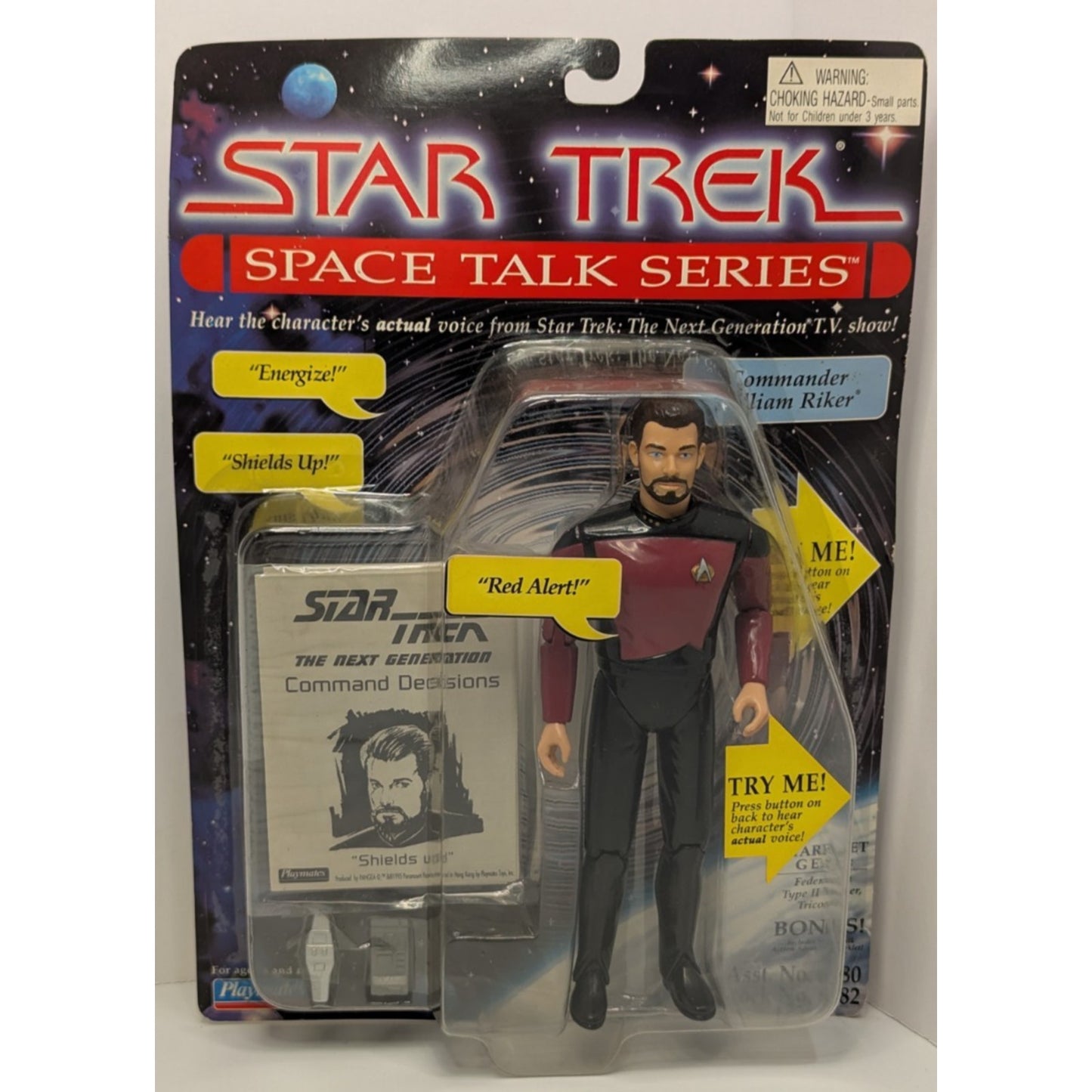 Star Trek Space Talk Series Commander William Riker Action Figure Playmates 1995