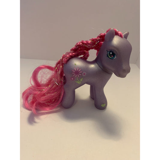Vintage 2002 G3 My Little Pony Petal Blossom Purple Shimmer Pink Extra Long Hair
