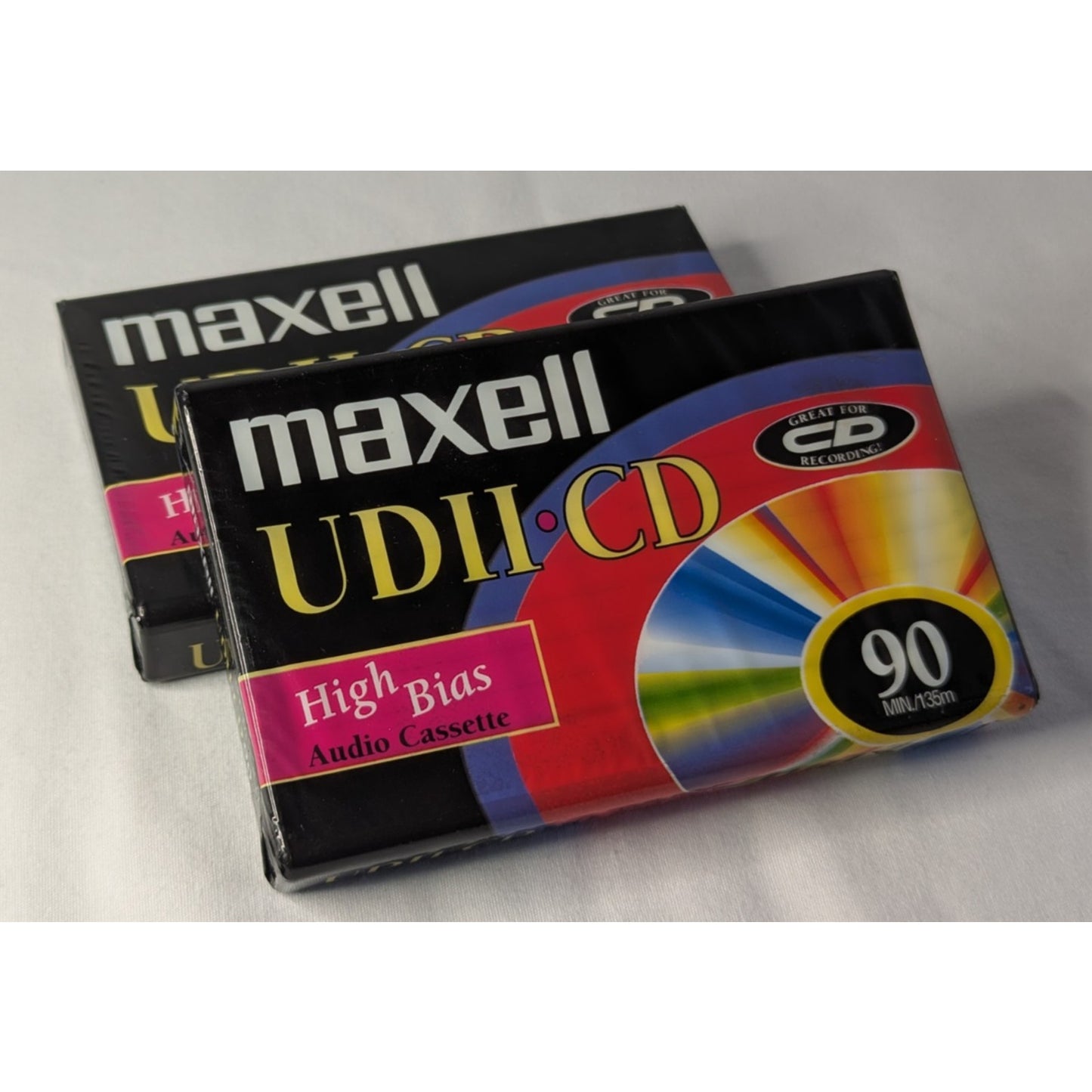 2 Maxell UDII CD High Bias Audio Cassette 90 MIN /135m