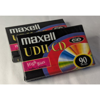 2 Maxell UDII CD High Bias Audio Cassette 90 MIN /135m