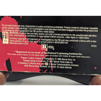 Vintage Movie Tapes Deadly Friend VHS 1986 Wes Craven Horror Tested Woking