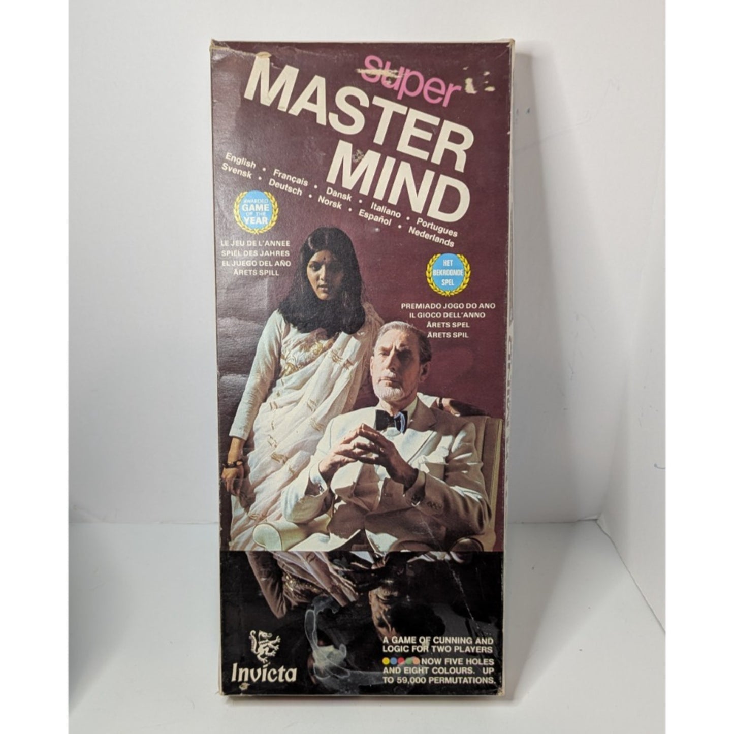Vintage 70s Super Master Mind Board Game Invicta Code Breaking Strategy