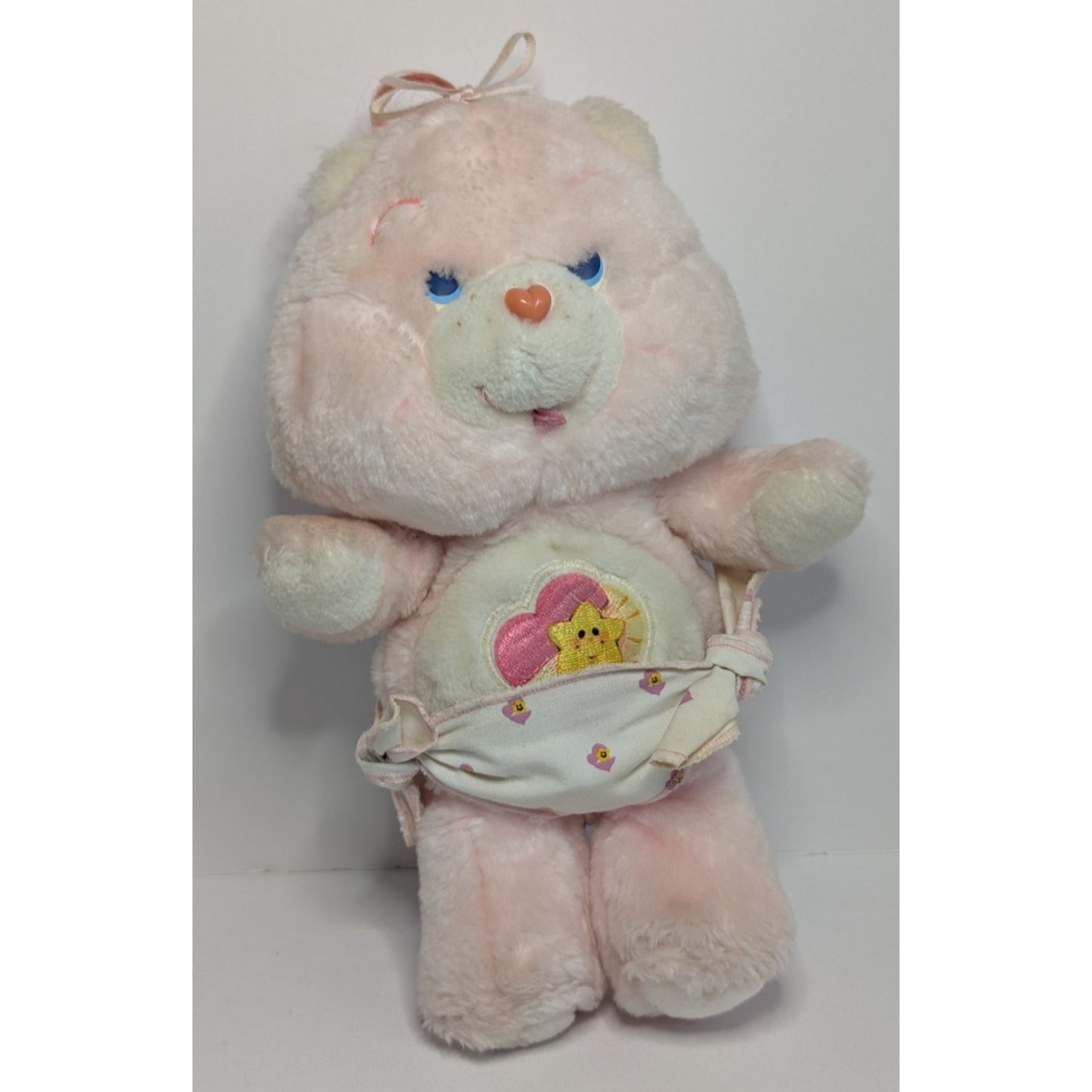 Vintage Care Bears BABY HUGS Plush 10.5" Pink Stuffed Animal Kenner 1983