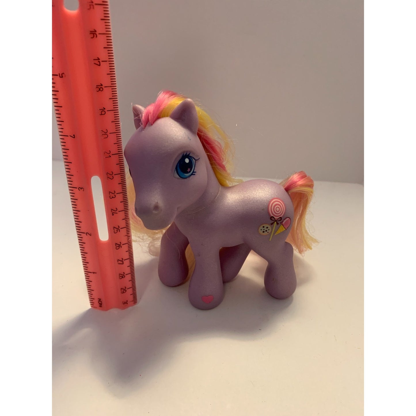 Vintage 2002 G3 My Little Pony MLP Triple Treat Purple Shimmer Pink Yellow Hair