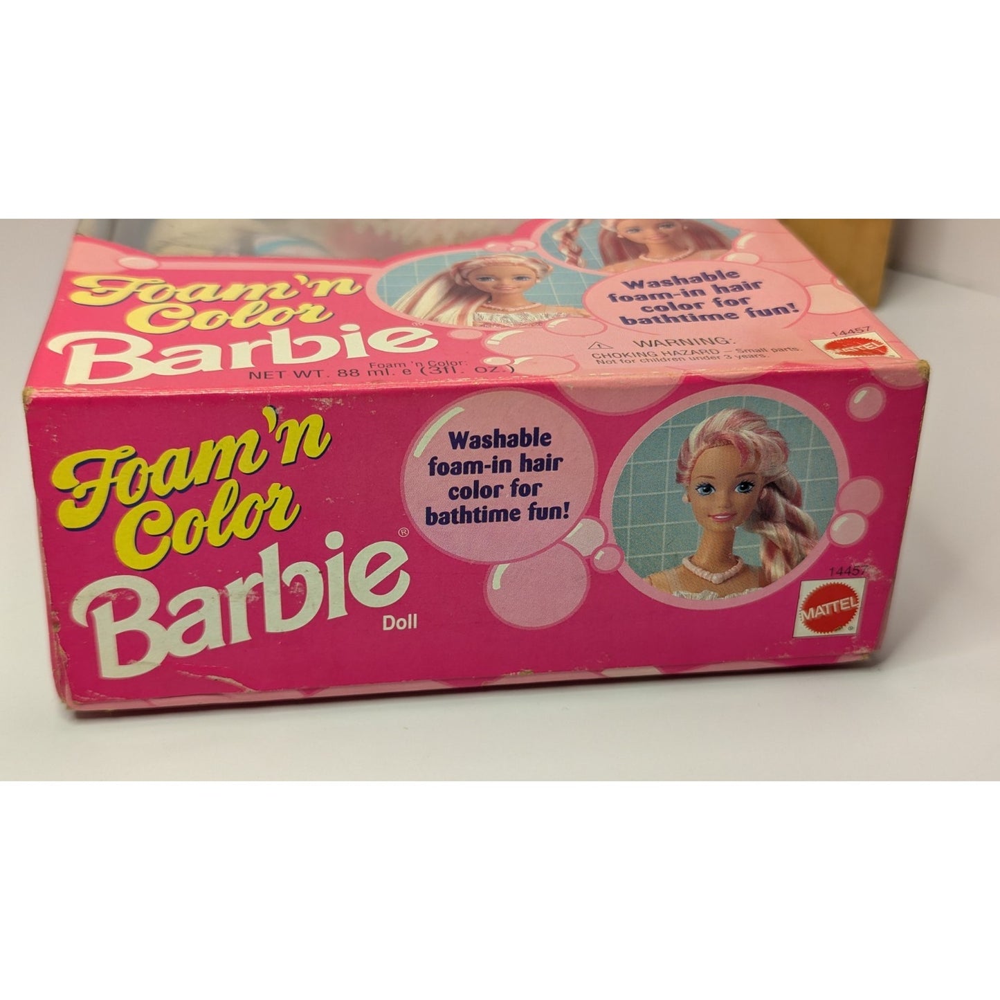 1995 Mattel Barbie Foam N Color Barbie Doll with Pink Foam #14457 New In Box
