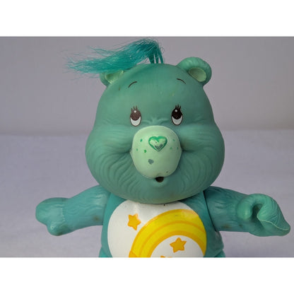 Vintage 1980's American Greetings CARE BEARS Wish Bear PVC Figure Turquoise 3.25"