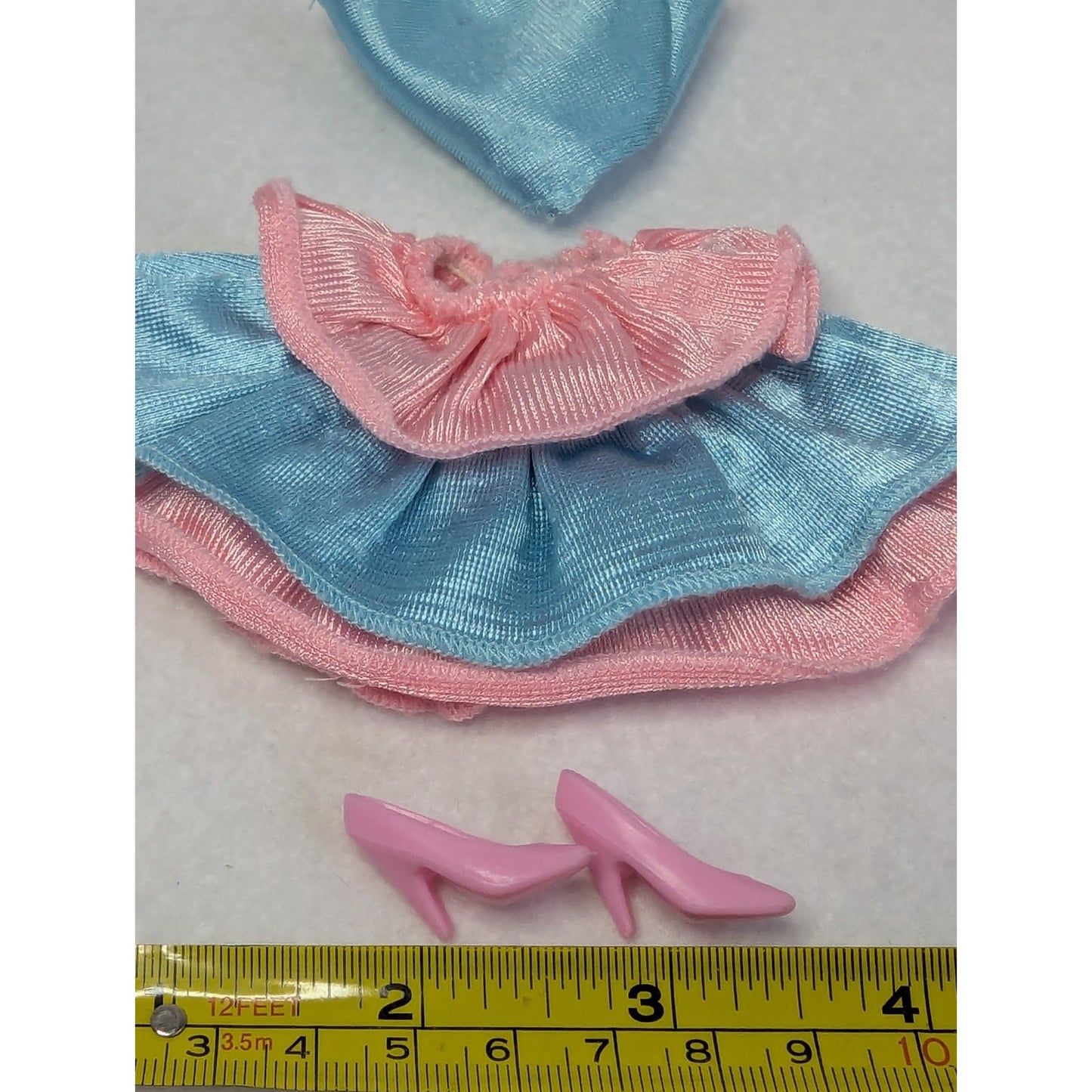 Vintage Barbie My First Fashions Easy On Blue Ruffle Dress 1989 Mattel #9249