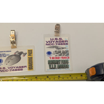 2 Vintage Star Trek Voyager Boarding Pass Security Pass VIP Access Costume