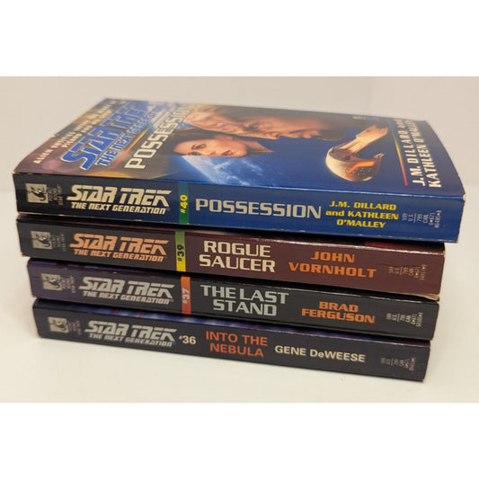 4 Vintage Star Trek The Next Generation Paperback Books 36, 37, 39 & 40