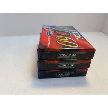 Blank TDK Cassette D60 Tapes IECI/Type I High Output Lot of 3 New Sealed