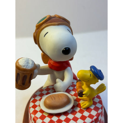 2002 Hallmark Peanuts Gallery "Here’s To You” Snoopy Woodstock Ceramic Figurine