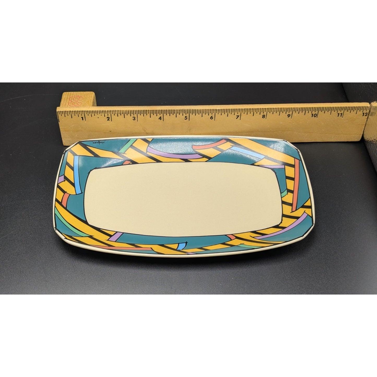 Vintage 1980s 9.5" Rosenthal Studio Line Dorothy Hafner FLASH Underplate Memphis