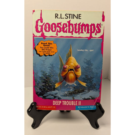 Vintage 1997 TRUE 1st Print #58 Deep Trouble II w/ Bookmark Cards Goosebumps RL Stine