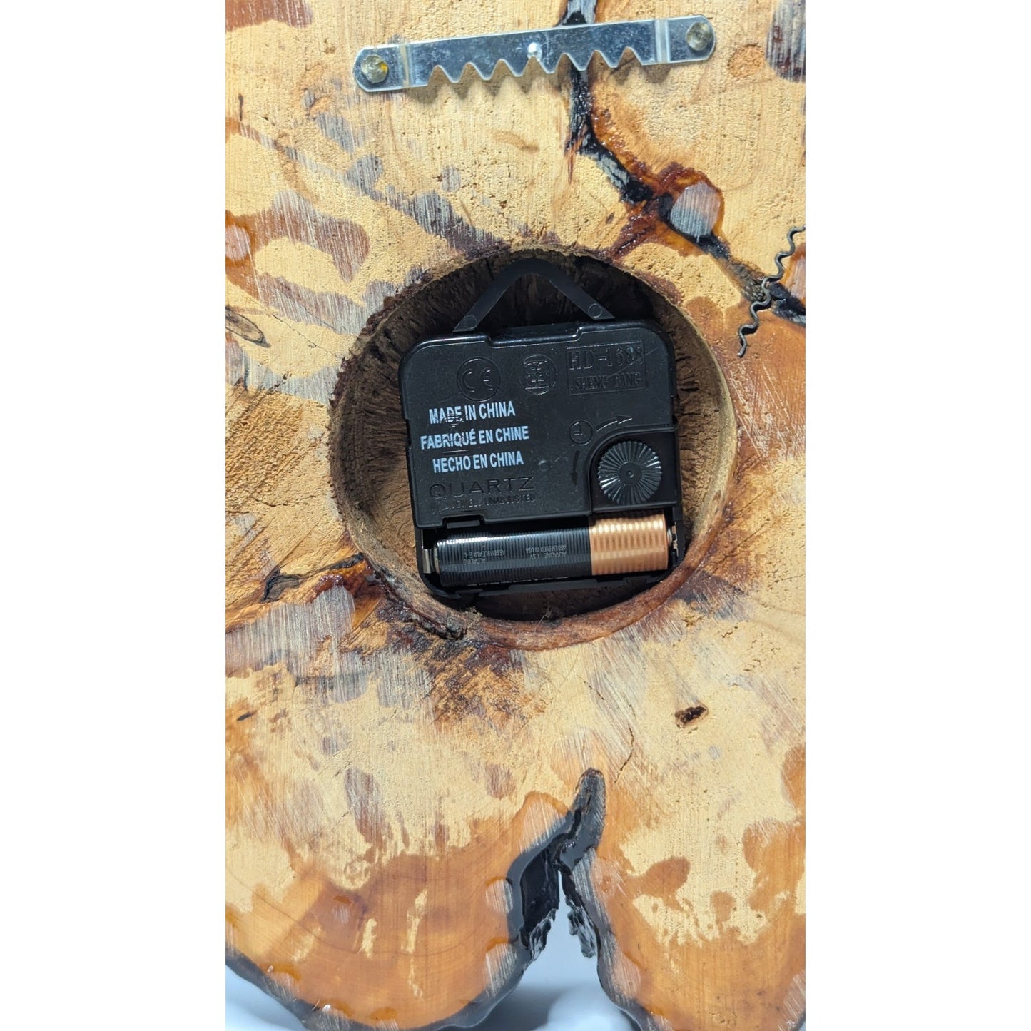 Nice Smaller Vintage Cypress Wood Live Edge Clock 13”x9” Works