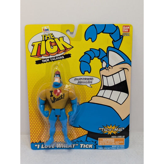 Vintage Bandai 1995 The Talking Tick Action Figure I Heart Wheat Unopened