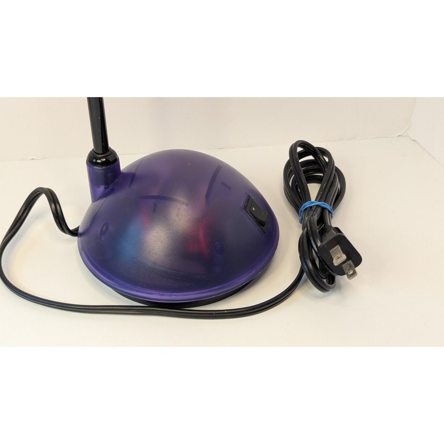 2000's y2K Purple/Black Clear Adjustable Bendable Gooseneck Round Desk Lamp