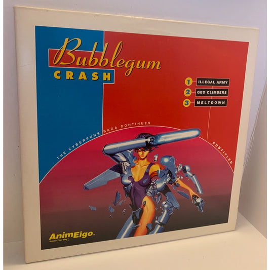 Bubblegum Crash Laserdisc Set AnimeEigo IllegalArmy GeoClimber Meltdown TESTED