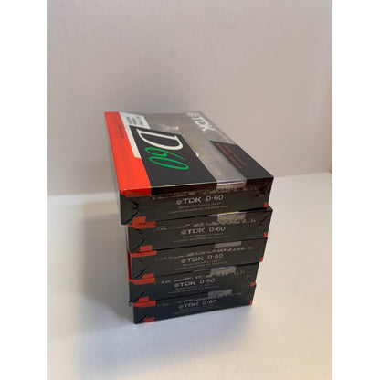 Lot of 5 TDK D60 Blank Cassette Tapes IEC1/TYPE1 Normal Position SEALED