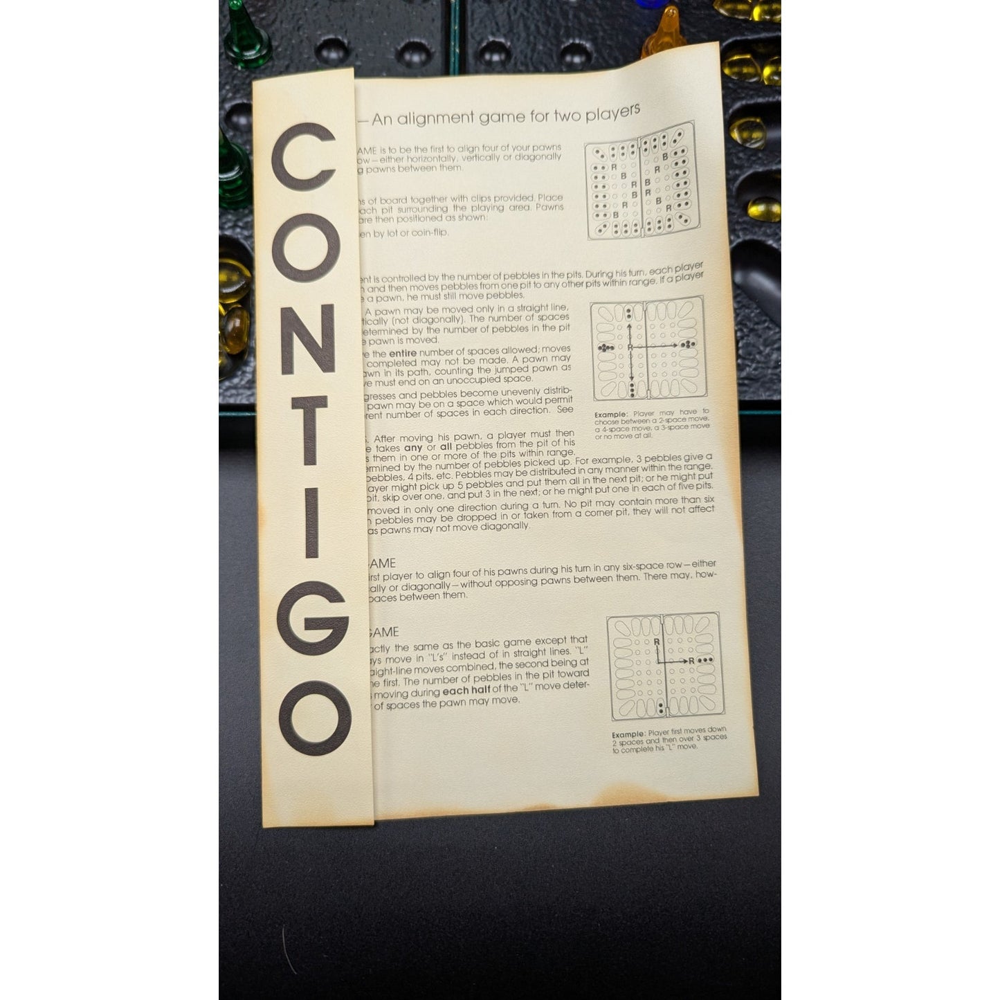 VIntage 1974 3M Bookshelf Boardgame Contigo Box 100% Complete w/Instructions