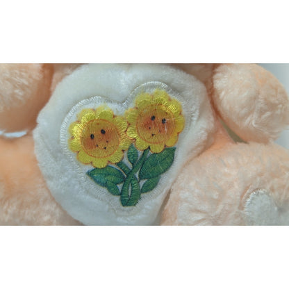 Care Bear FRIEND 6" Sitting Plush Peach Sunflowers Kenner 1983 Vintage 80s