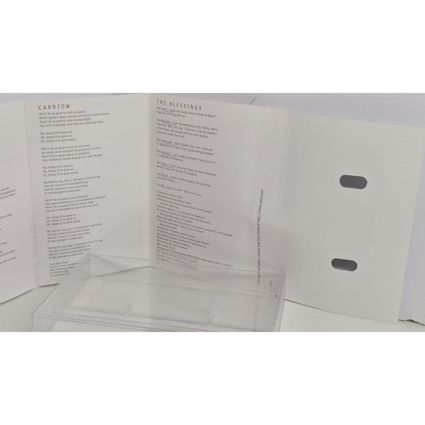 Tidal by Fiona Apple Cassette Tape (1996) TESTED Sleep to Dream Criminal