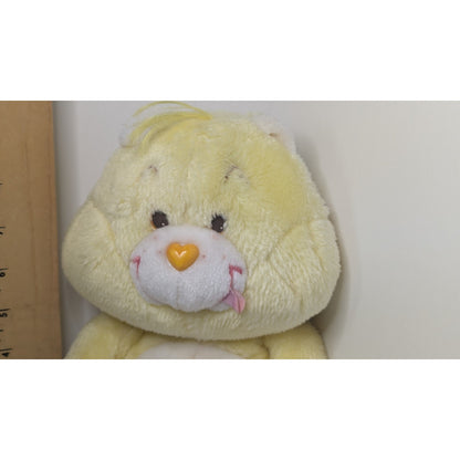 Vtg 1983 Kenner Care Bear Birthday Bear Plush Cupcake Belly Badge Yellow
