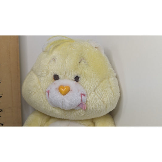 Vtg 1983 Kenner Care Bear Birthday Bear Plush Cupcake Belly Badge Yellow