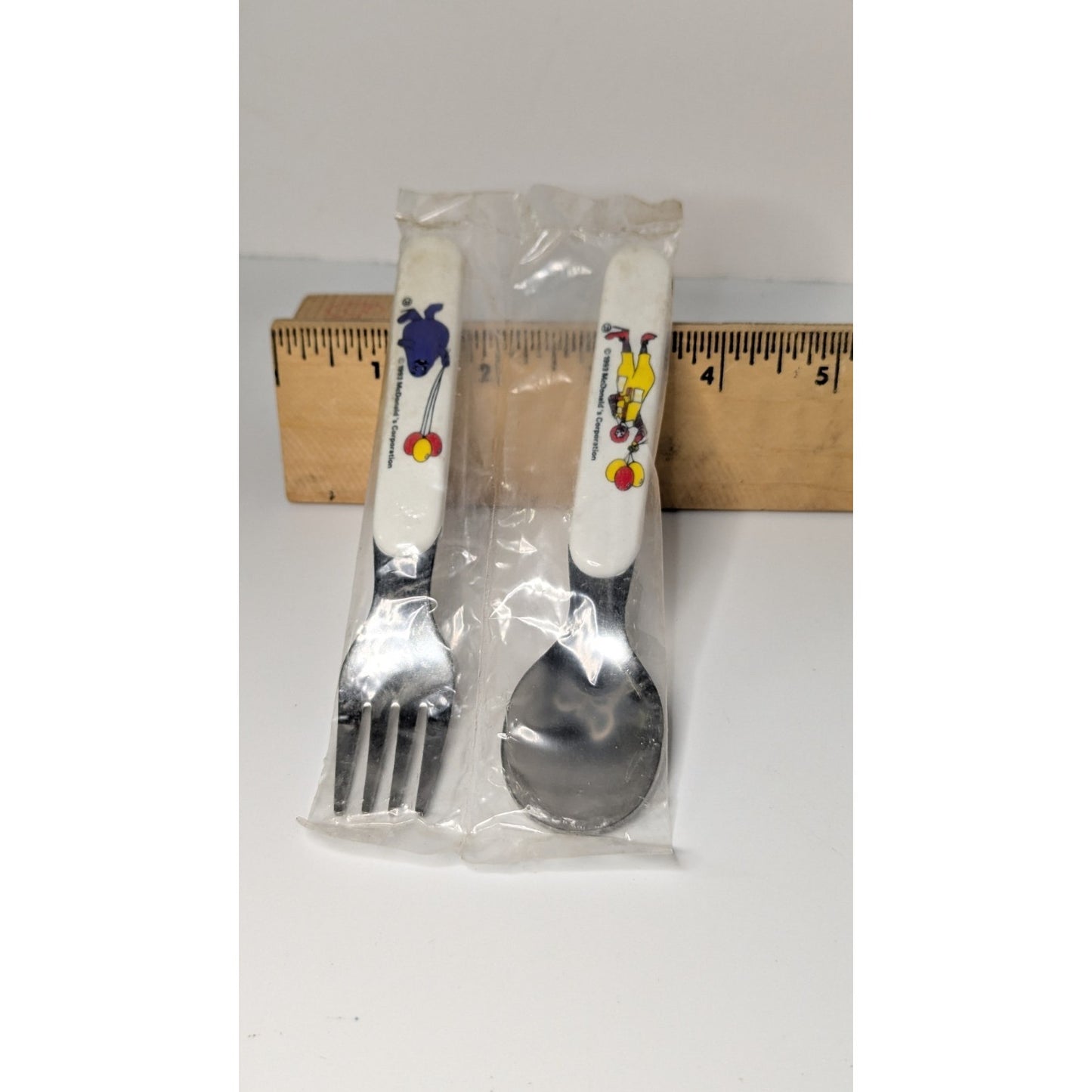 Vintage Sealed 1993 McDonald's 5" Children's Spoon & Fork Set Ronald & Grimace
